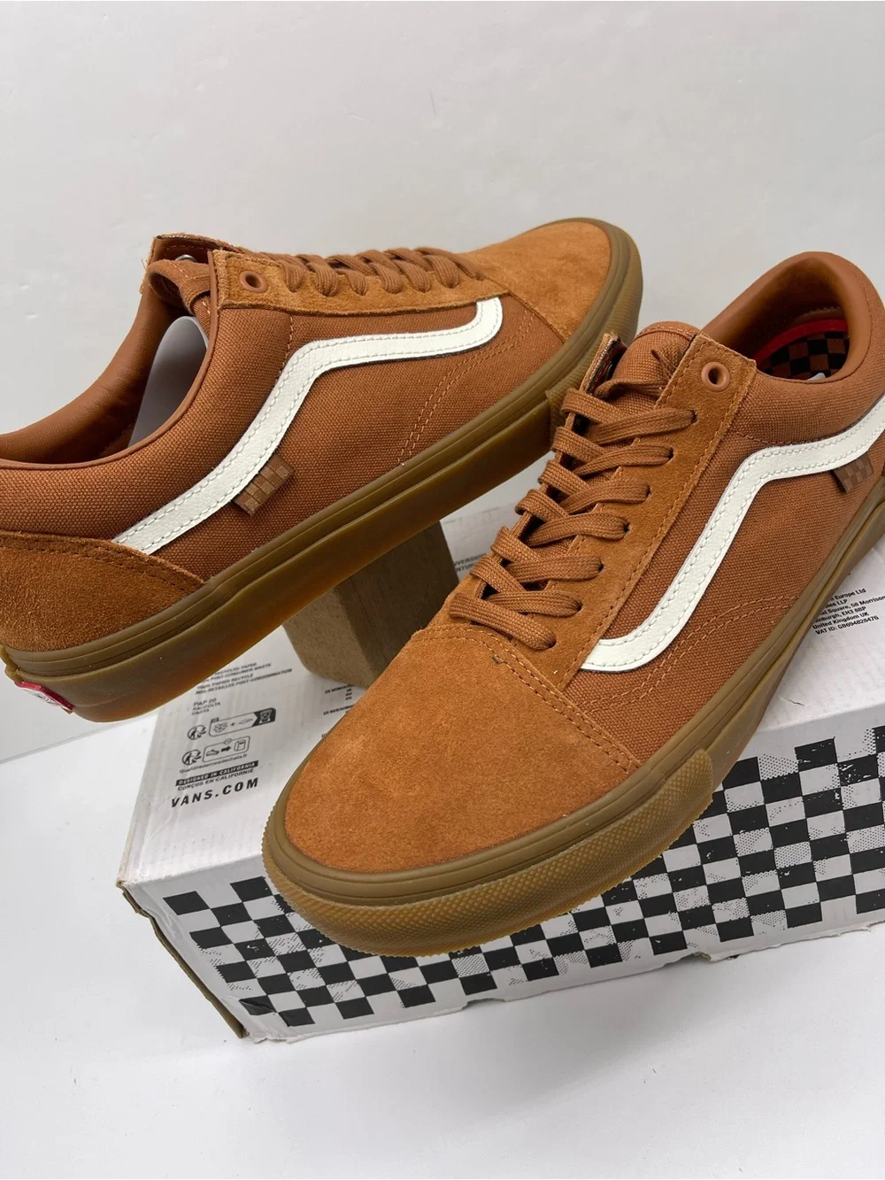Vans Brown Suede & Canvas Low Top Sneakers with White Stripe